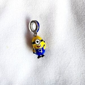 New sterling silver Minion Stuart dangle charm for jewelry Pandora like bracelet